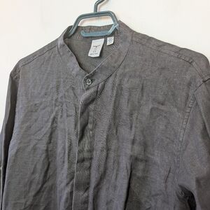 TRISTAN Women 100% Linen Blouse Long Sleeve Black Color Lightweight Size SMALL